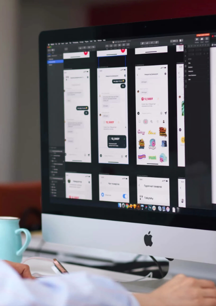 Computer screen showing design templates.