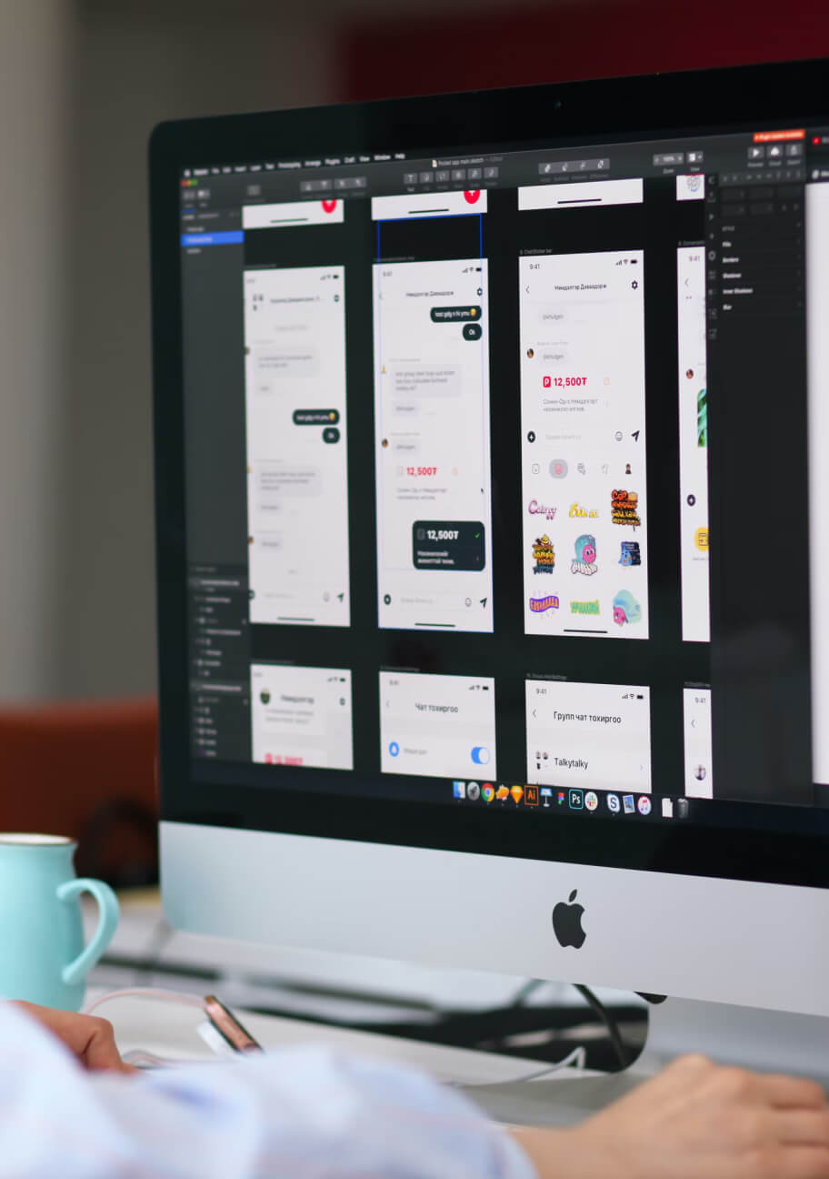 Computer screen showing design templates.