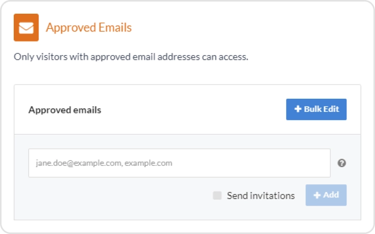 Approved Emails settings.