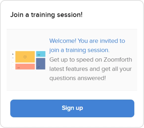 Screenshot of Zoomforth training session invitation.