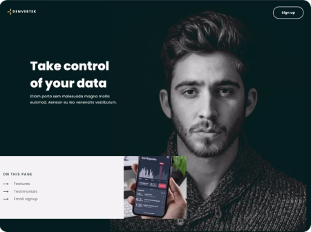 Screenshot of a website used for sales.