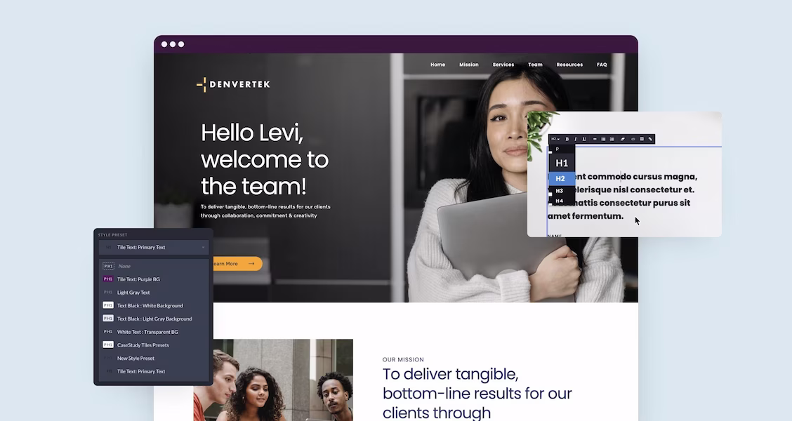 Screenshot of zoomforth showing built-in branding functionality