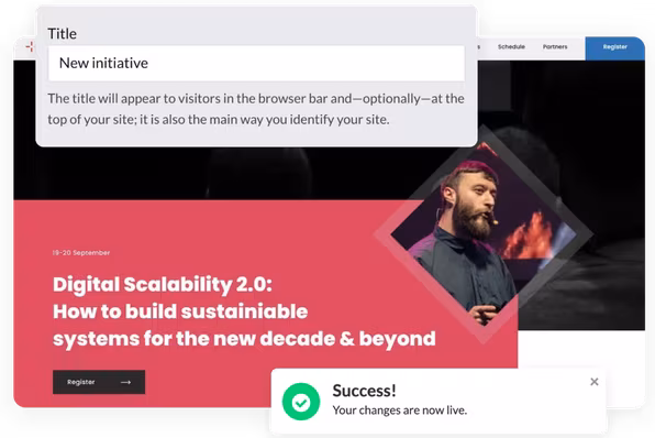 Mockup of site analytics