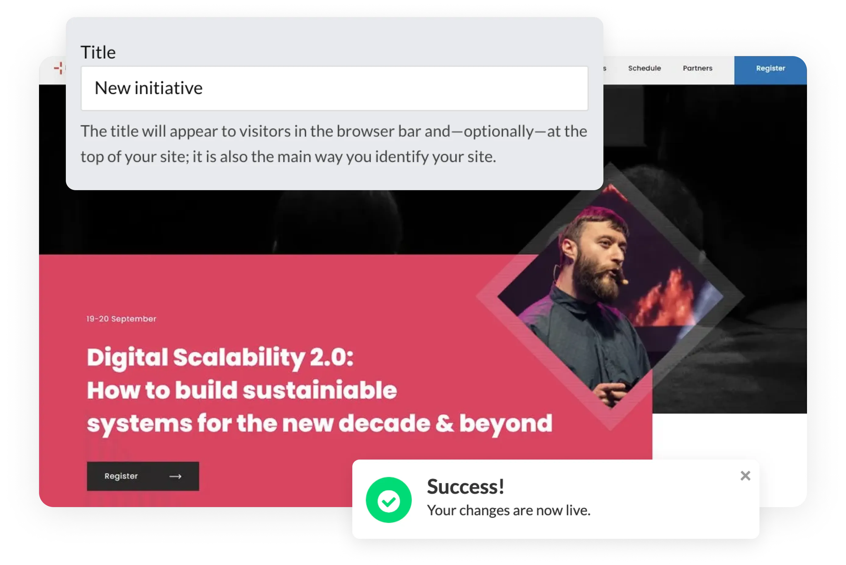 Mockup of site analytics