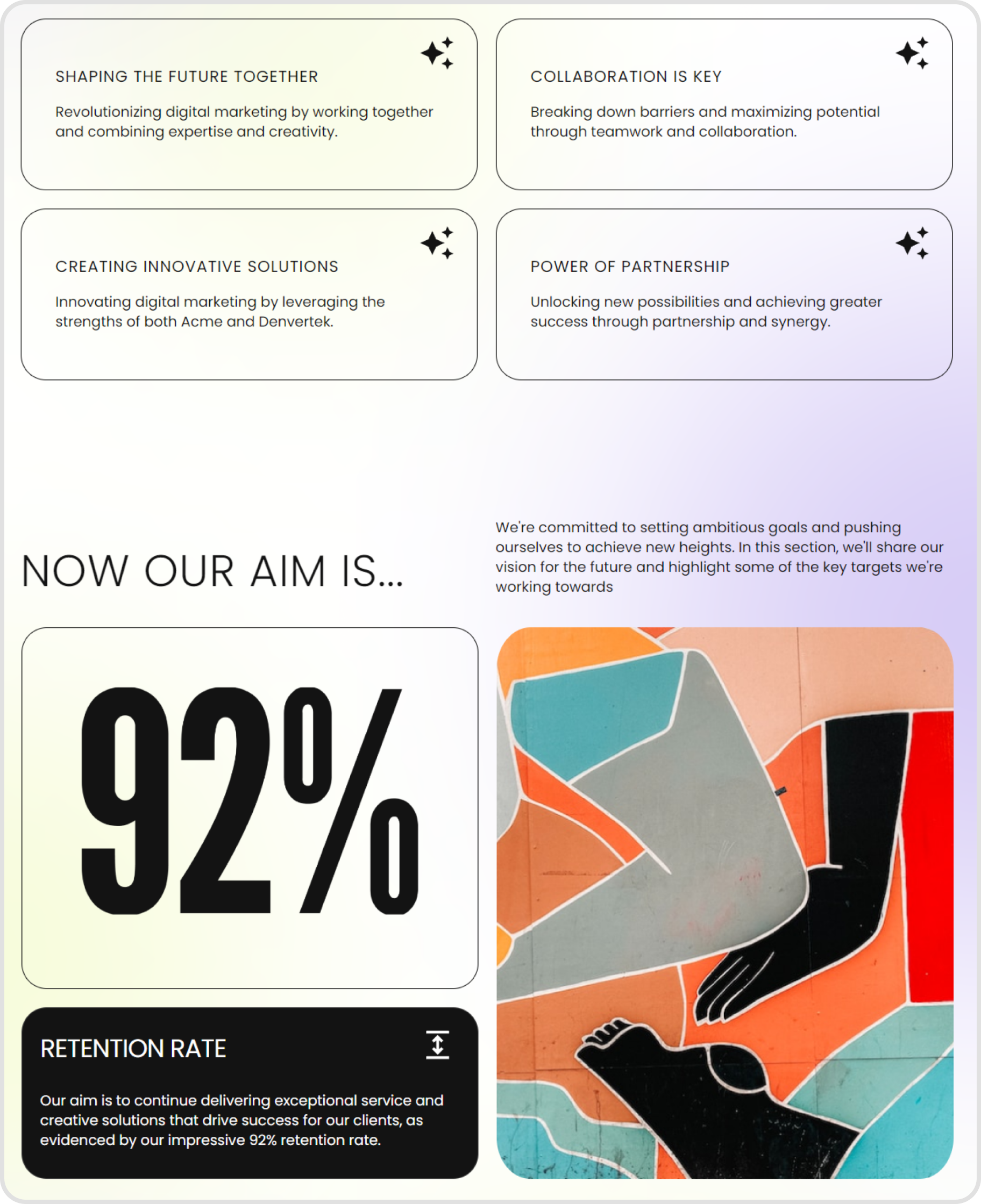 Screenshot of a website used for sales.