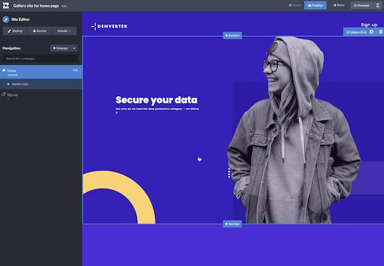 Screenshot of a branded Zoomforth microsite